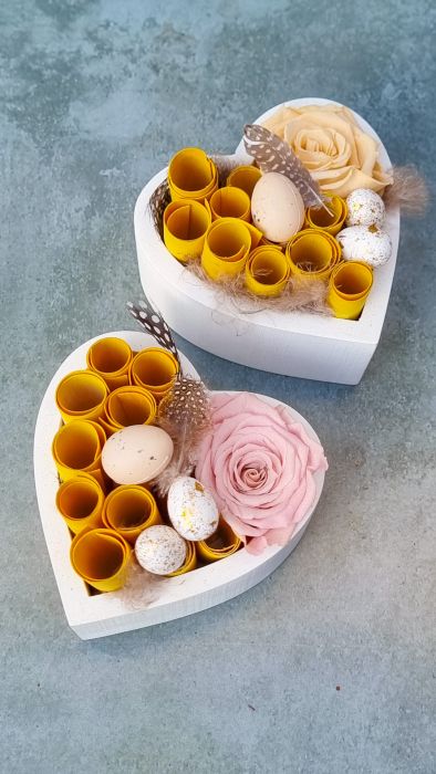 Easter heart with preserved rose