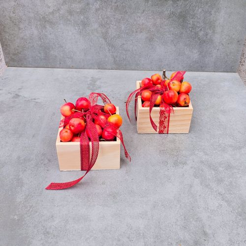 Small box with decorative apples